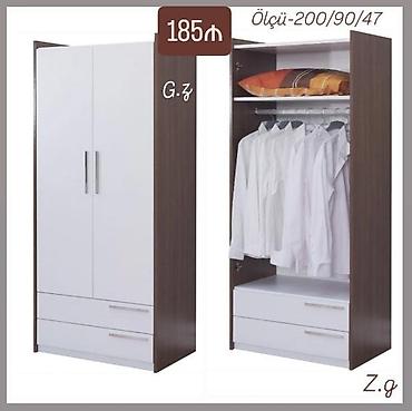 borular: İkiqapılı paltar dolabı - Ölçü: 200/90/47 sm (hündürlük/en/dərinlik) — 1