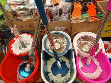 ləziz dönər sulutəpə: Döner başlıqlı, fırlanan mop dəsti. Dəstə mop, fırlatma mexanizmli