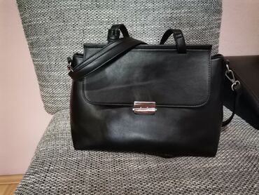 torba crna: Nova kožna torba, 1 nošena, bez oštećenja