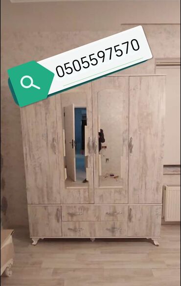 Dolablar: Yeni, Açılan, 4 qapılı Düz dolab, Qarderob, paltar dolabı, Azərbaycan — 11