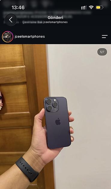 i̇pone 8: IPhone 14 Pro, 256 GB, Deep Purple, Zəmanət, Simsiz şarj, Face ID — 6