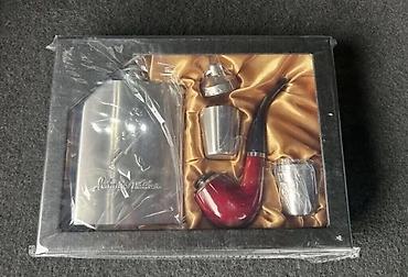 Ev üçün dekor: Hədiyyəlik viski/flask və siqaret/pipe dəsti Zərif hədiyyə qutusunda — 2