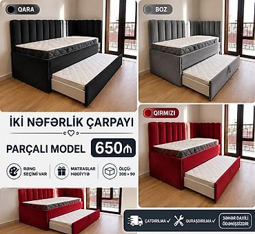 İki nəfərlik çarpayı – parçalı model • Ölçü: 200 × 90 • Rəng seçimi