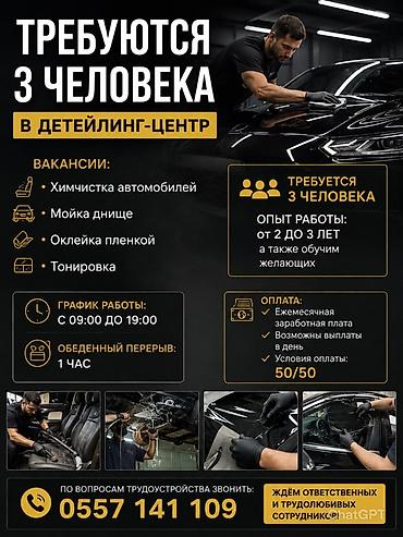 помощник электрика: Требуется Детейлер - Химчистка, Процент от дохода, 1-2 года опыта, Обучение — 1