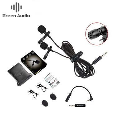 Студийные микрофоны: Петличный микрофон green audio gam-16d двойной всенаправленный