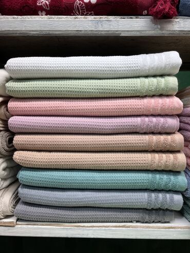 вафельные полотенца: Вафельные и льняные полотенца двусторонние 70*140 см 500 сом 50*90