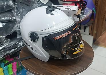 moto 80cc: Açıq vizorlu motosiklet dəbilqəsi 1-ci şəkildəki ağ rəng kaska 30-azn — 3