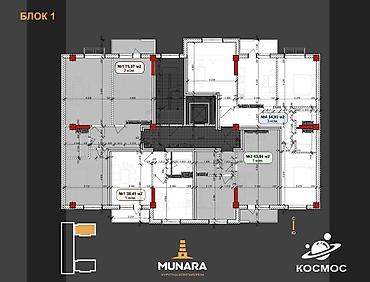 джал квартира продаю: 2 комнаты, 76 м², Нижний Джал (Джал-23) Элитка, 6 этаж, ПСО (под самоотделку) — 3