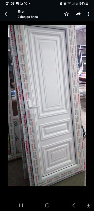 Plastik qapılar: Yeni Plastik qapı Zamok ilə, Zəmanətli, Pulsuz quraşdırma, Ödənişli çatdırılma, Rayonlara çatdırılma — 6