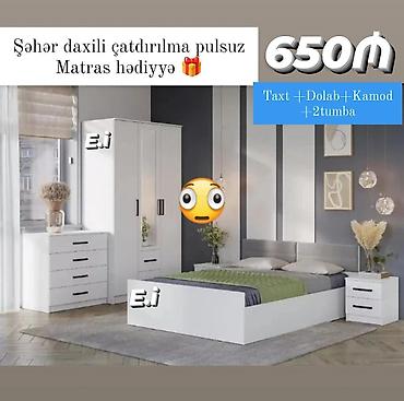 Yataq otağı mebel dəsti Tərkibi: - Taxt - Dolab - Kamod - 2 ədəd lalafo.az -da Yataq otağı mebel dəsti Tərkibi: - Taxt - Dolab - Kamod - 2 ədəd