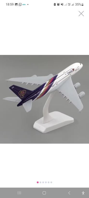 вазы ручной работы: Thai Airways təyyarəsinin masaüstü maketi - Model: Thai Airways