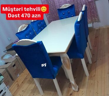 Masa və oturacaq dəstləri: Kvadrat masa, Qonaq otağı üçün, 6 nəfər