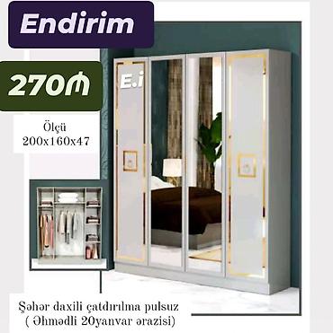 4 qapılı dolab Yep yeni 270 azn rəng seçimi var çatdırılma var lalafo.az -da 4 qapılı dolab Yep yeni 270 azn rəng seçimi var çatdırılma var