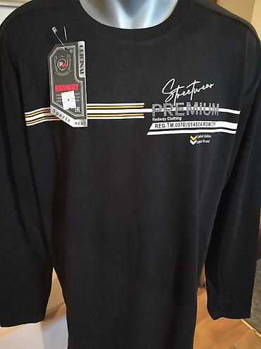 fit: Novi muski pamucni duks Redway u velikim brojevima 3XL 4XL Crni — 5