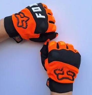 Oprema za bicikliste: FOX motocross/riderske rukavice – narandžasto/crne - Gornji deo od — 20