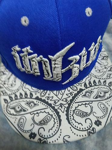 kepka: Snapback beysbol papağı - Rəng: parlaq mavi üst hissə, ağ-qara — 3