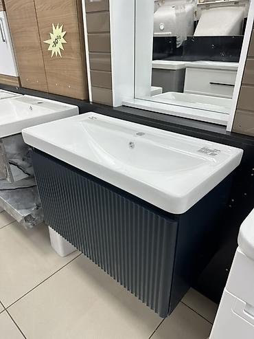 silver kitchen: Тумба с раковиной для ванной, подвесная. - Размер: 80×40 см (указано — 1