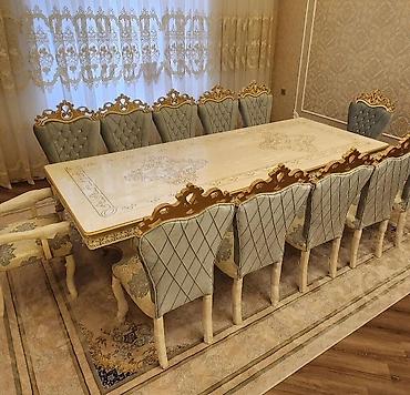 Sifarişlə masa və oturacaq dəstləri: Dördbucaq masa, Qonaq otağı üçün, 10 nəfər, Açılan, Türkiyə, Zəmanətli — 6