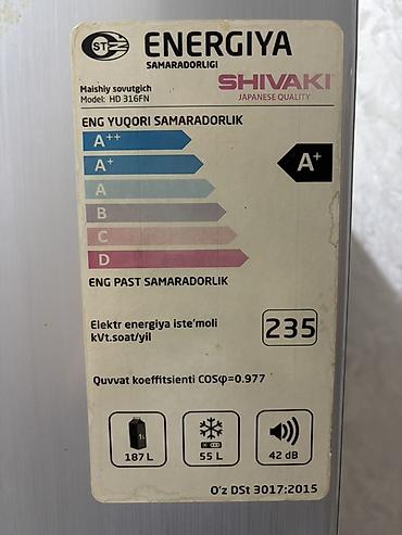 SHIVAKI soyuducu-dondurucu Model: HD 316FN Enerji sinfi: A+ İllik