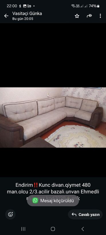 Mətbəx mebeli: Künc divan, İşlənmiş, Açılan, Bazalı
