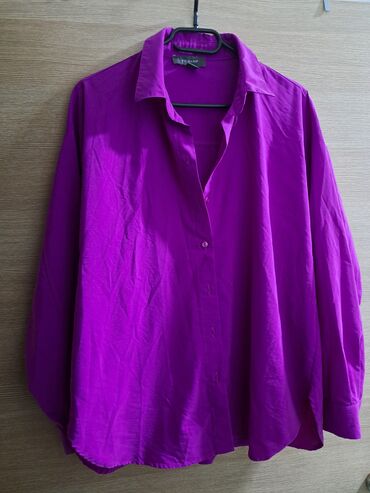 košulje sa puf rukavima: XL (EU 42), Cotton, Single-colored, color - Purple