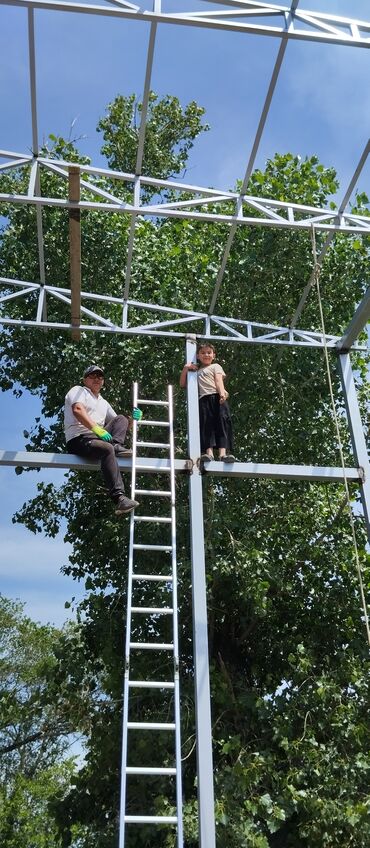 Кровля крыши: Навестин бардык түрлөрүн жасайбыз Хай-тэк, арка, полуарка сиздер — 5