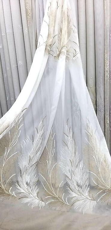 Тюли: Воздушная тюль с вышивкой «перья» - Полупрозрачная тюль в — 1