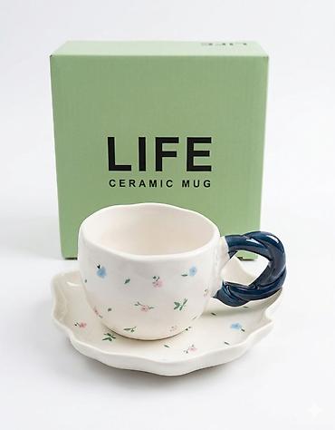 ceramic: Керамический набор для чая/кофе LIFE: чашка с блюдцем в подарочной — 4