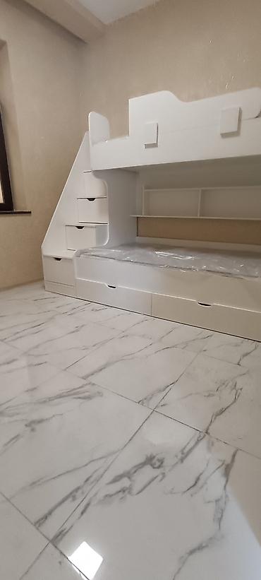İkimərtəbəli uşaq çarpayıları: Oğlan və qız üçün, Yeni, Çarpayı, Matras ilə, Siyirməli, Laminat — 3