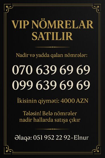 SİM-kartlar: Nömrə: ( 051 ) ( 9522292 ), Yeni