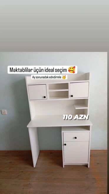 stol qiymetleri: *Məktəbli yazı masası* *Yeni sifarişlə hazırlanır* *Ölçü 90×50×140