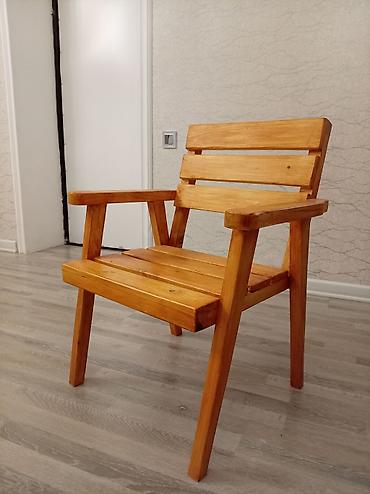 mebel skaflar: Taxta kreslo – təbii ağacdan, lak örtüklü - Material: keyfiyyətli — 1