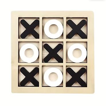 Taxta “X-O” stolüstü oyun - Klassik 3x3 “tic-tac-toe” oyunu üçün