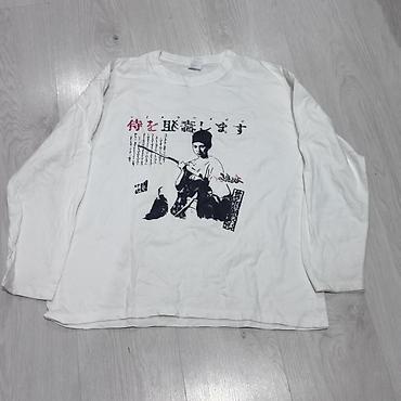 одежд: Лонгслив с принтом в японском стиле - Цвет: белый - Тип: лонгслив — 1