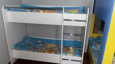 двухъярусные кровати для подростков: Балдар үчүн эки ярустуу, ЛДСП, түсү - Ак