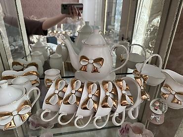 konfet: Çay dəsti, rəng - Ağ, Farfor, 6 nəfərlik — 4