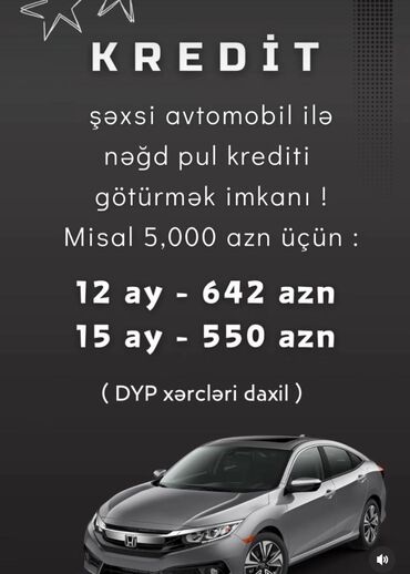 Yük daşımaları: Şəxsi avtomobilinizin girovu ilə nağd pul krediti götürmək imkanı