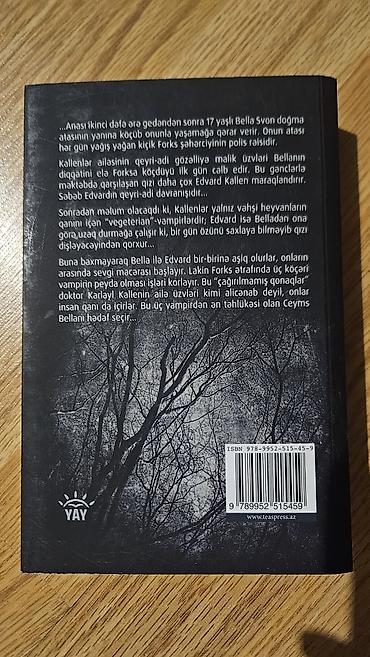 Bədii ədəbiyyat: Məhsul: Kitab – “Alatoranlıq” (Twilight) Müəllif: Stefani Mayer — 1