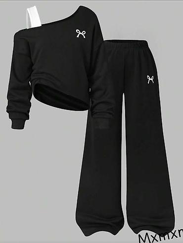 Ženski komplet trenerke – duks + pantalone širokih nogavica 2700din S