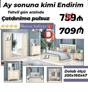 tek neferlik krovat: *Yataq dəsti / Yataq otağı mebeli 709 AZN 💥* ✔️Rəng seçimi var ✔️