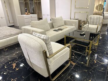 salon dest mebelleri: Yeni, Divan, 2 kreslo, Bazasız, Açılmayan