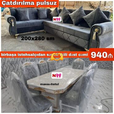metbex mebelleri 2ci el: Qonaq otağı dəsti yeni