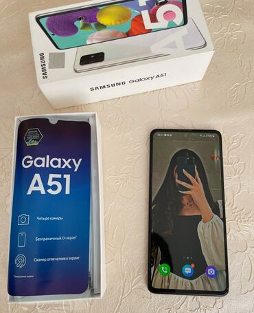 Samsung: Samsung Galaxy A51, 128 GB, rəng - Ağ, Barmaq izi, İki sim kartlı, Face ID