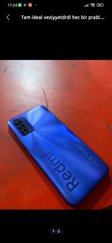 Xiaomi: Xiaomi Redmi Note 9T, 64 GB, rəng - Göy, 
 Barmaq izi