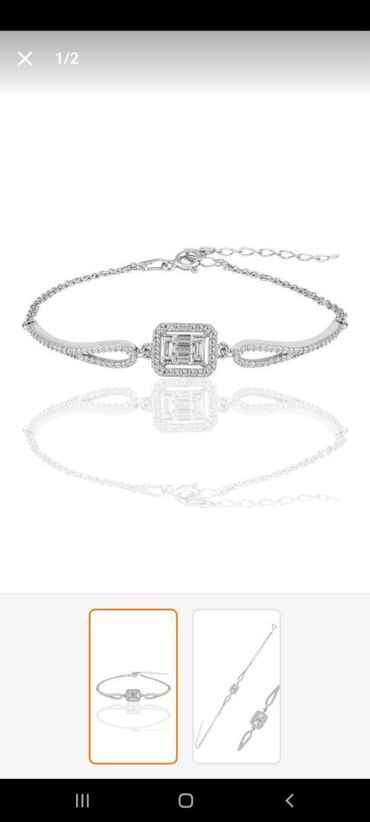 qolba: Bilərzik, Swarovski, 958 Əyar, 4 g, Ödənişli çatdırılma
