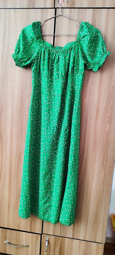платье зеленое: Вечернее платье, Длинная модель, Вискоза, S (EU 36)