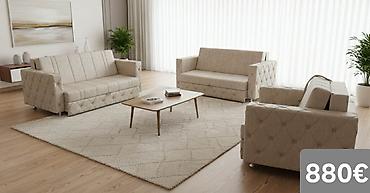 Stilske garniture: Komplet tapaciranih garnitura za dnevni boravak – moderan Chesterfield — 9