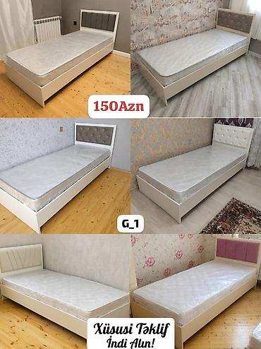 Tək nəfərlik çarpayı modeli, ağ korpus və yumşaq başlıq dizaynı ilə lalafo.az -da Tək nəfərlik çarpayı modeli, ağ korpus və yumşaq başlıq dizaynı ilə