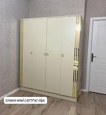 gul sekilleri: Məhsul: 4 qapılı paltar şkafı Ölçü: 1.60 m (eni) x 2.00 m (hündürlük) — 6