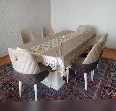 Комплекты столов и стульев: Для гостиной, Новый, 6 стульев